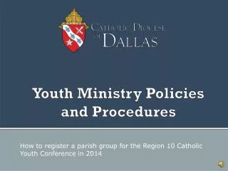 Youth Ministry Policies and Procedures