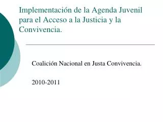 implementaci n de la agenda juvenil para el acceso a la justicia y la convivencia