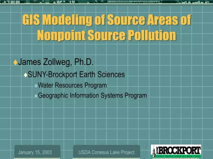gis modeling of source areas of nonpoint source pollution