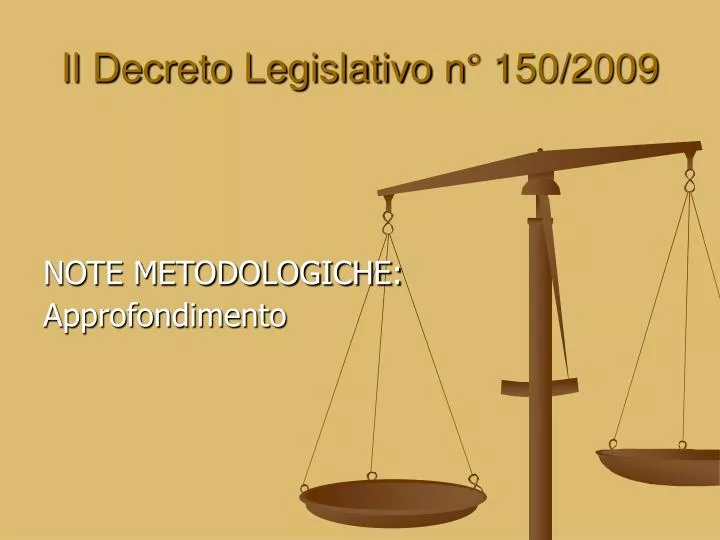 il decreto legislativo n 150 2009