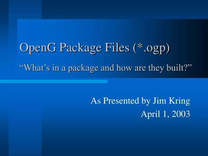 openg package files ogp