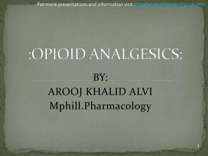 opioid analgesics