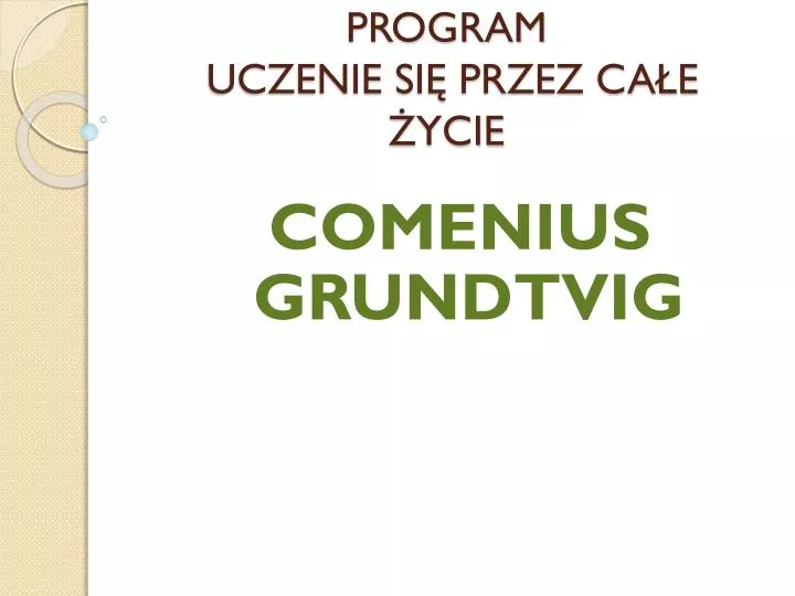 program uczenie si przez ca e ycie