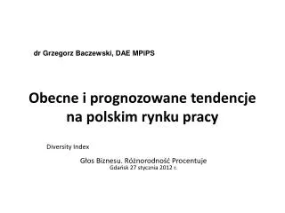 obecne i prognozowane tendencje na polskim rynku pracy