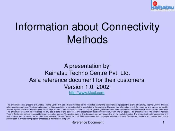 information about connectivity methods