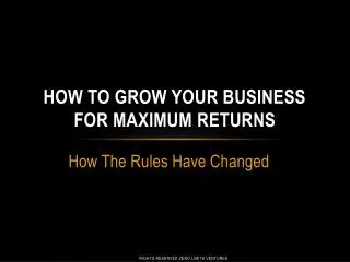 how to grow your business for maximum returns
