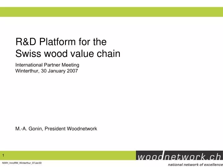 r d platform for the swiss wood value chain