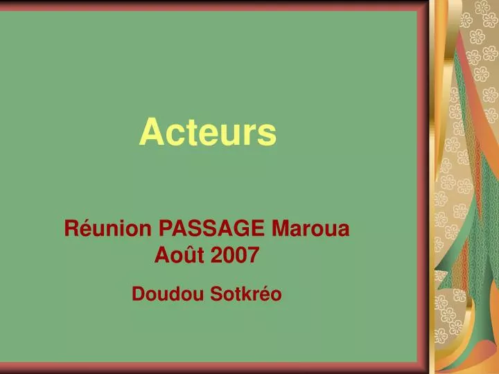 acteurs