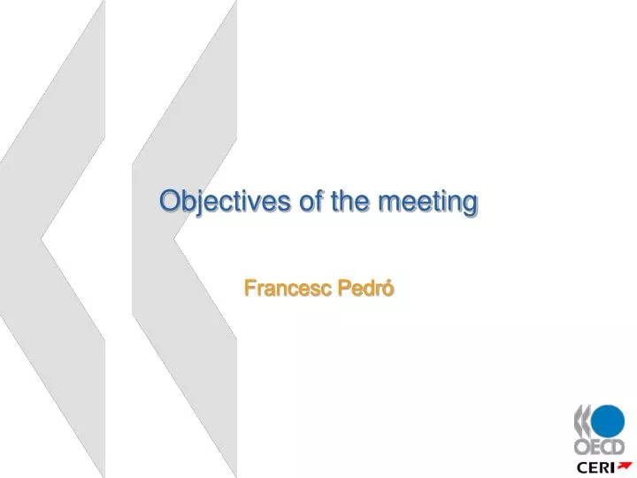 objectives of the meeting