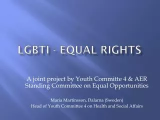 LGBTI - equal rights