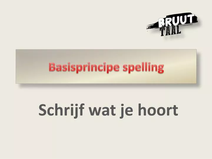 basisprincipe spelling