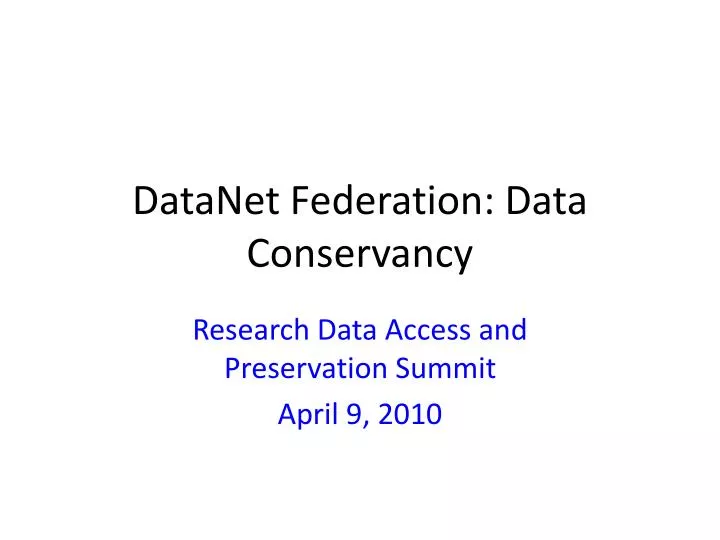 datanet federation data conservancy