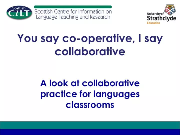 you say co operative i say collaborative