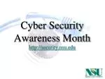 Cyber Security Awareness Month security.nsu - slide 1
