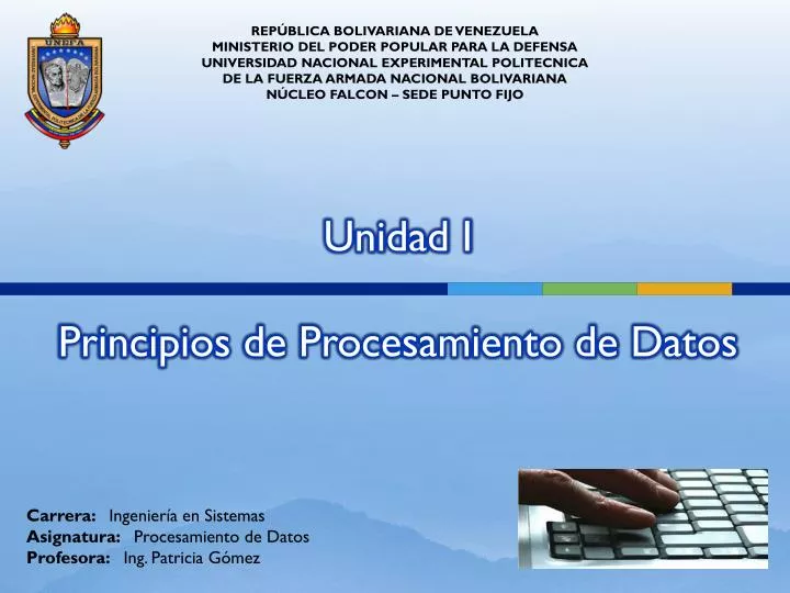 unidad i principios de procesamiento de datos