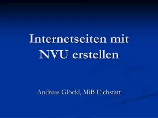 internetseiten mit nvu erstellen