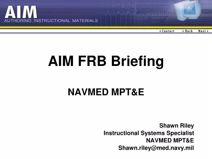 aim frb briefing navmed mpt e