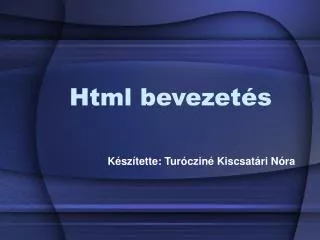 html bevezet s