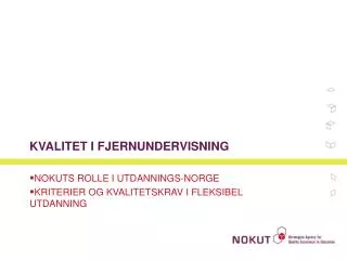 kvalitet i fjernundervisning