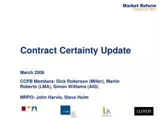 Contract Certainty Update