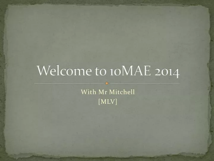 welcome to 10mae 2014