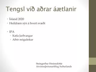 tengsl vi a rar tlanir