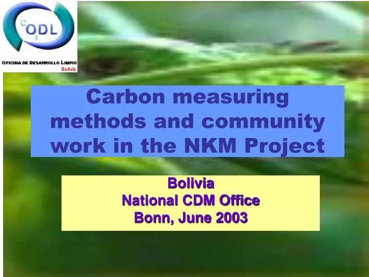 carbon measuring methods and community work in the nkm project