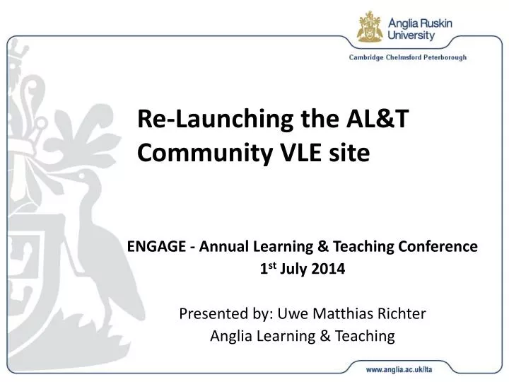 re launching the al t community vle site