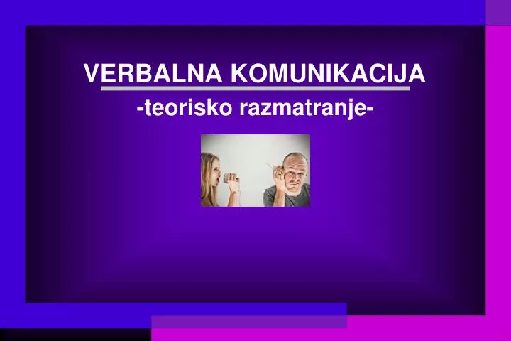 verbalna komunikacija