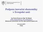 Podpora inovační ekonomiky v Evropské unii - slide 1