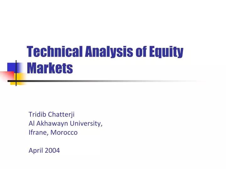 technical analysis of equity markets