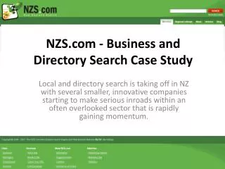 NZS - Business and Directory Search Case Study