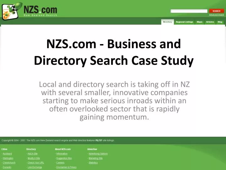nzs com business and directory search case study