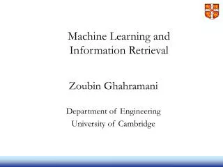 Machine Learning and Information Retrieval