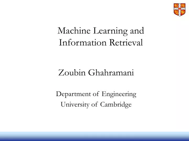 machine learning and information retrieval