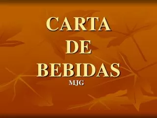carta de bebidas