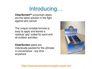 ClearScreen tm sunscreen wipes are the latest solution in the fight against skin cancer