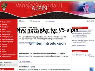 nye nettsider for vs alpin