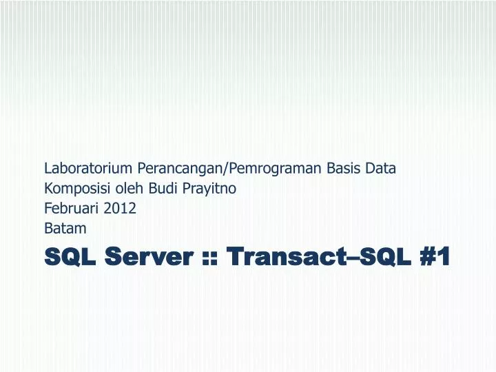 sql server transact sql 1