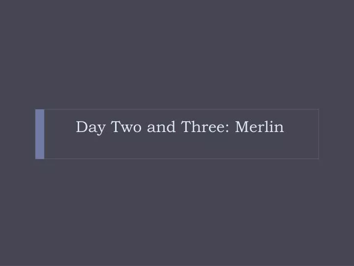 day two and three merlin