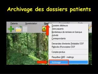 archivage des dossiers patients