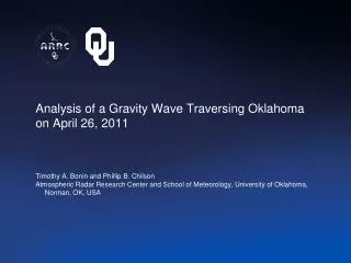 Analysis of a Gravity Wave Traversing Oklahoma on April 26, 2011