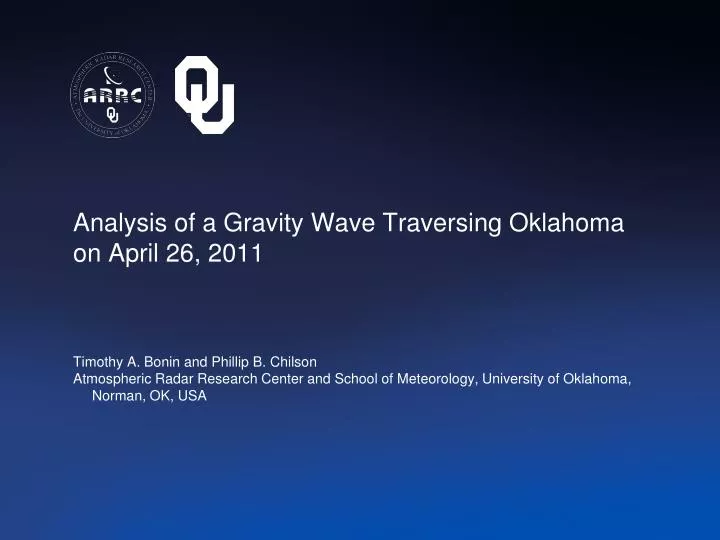 analysis of a gravity wave traversing oklahoma on april 26 2011