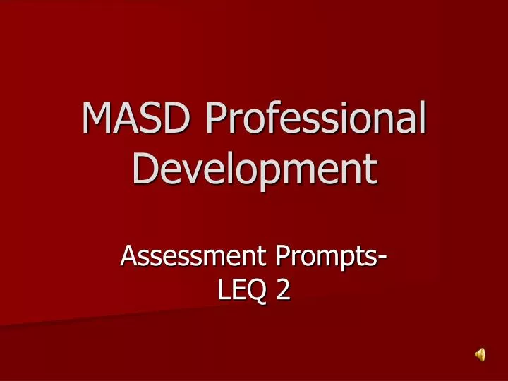 masd professional development