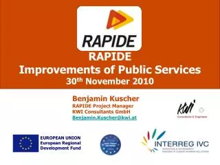 RAPIDE Improvements of Public Services 30 th November 2010