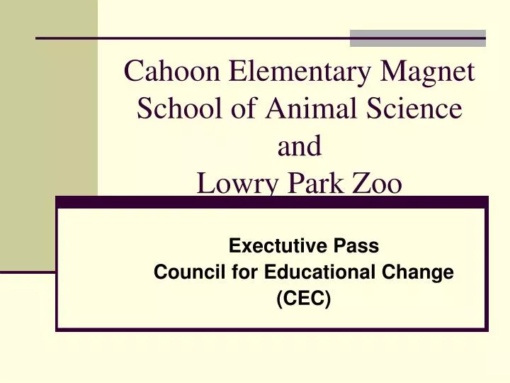 cahoon elementary magnet school of animal science and lowry park zoo