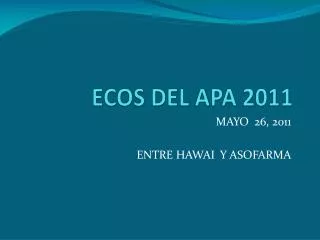 ecos del apa 2011