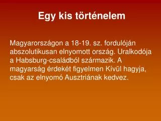 egy kis t rt nelem