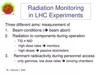 Radiation Monitoring in LHC Experiments