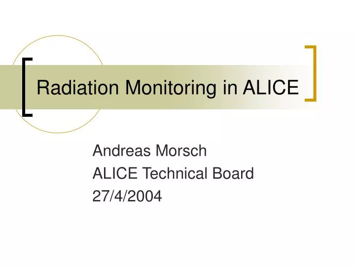 radiation monitoring in alice